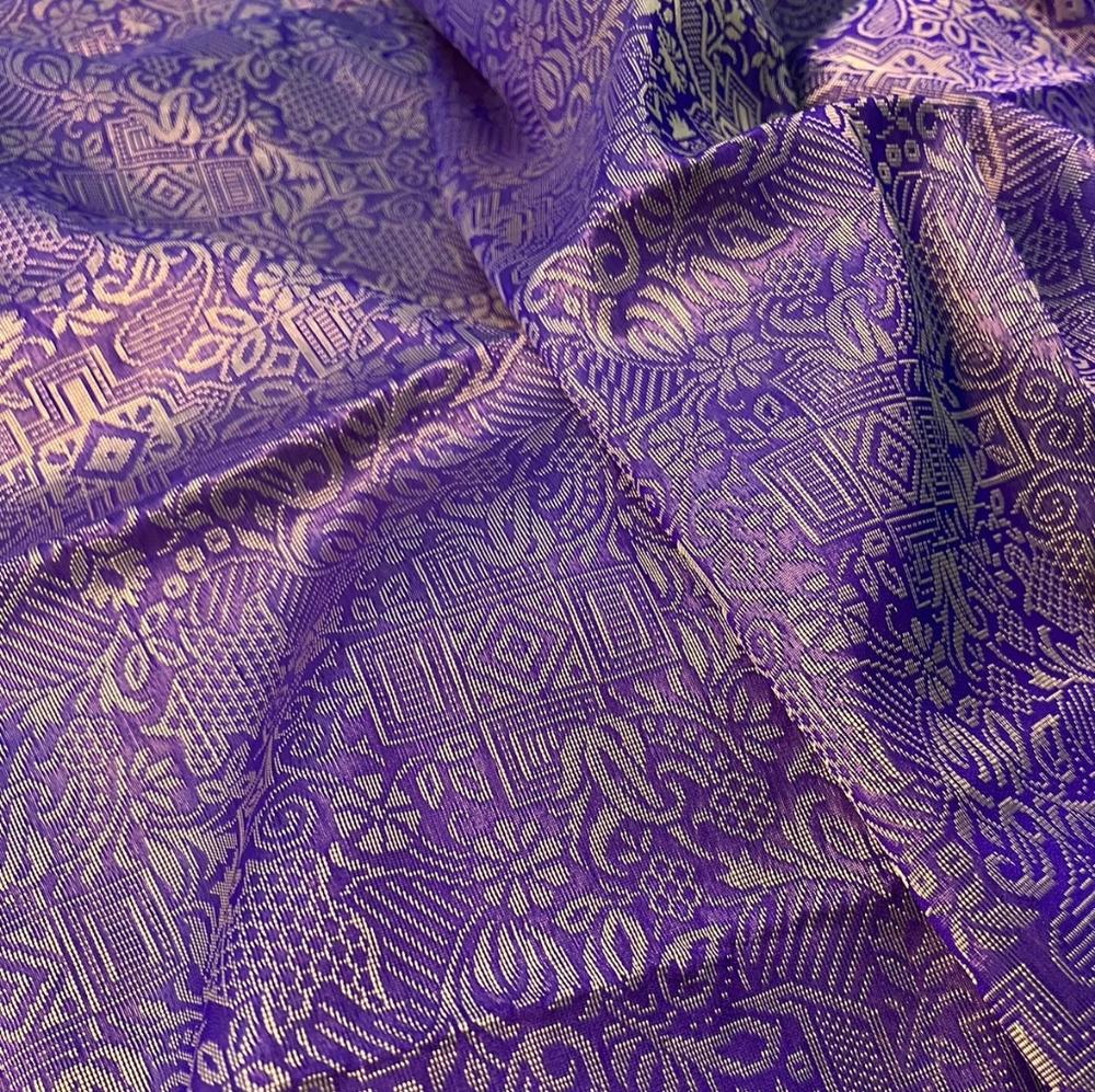 100% Pure Silk Valkalam Himroo Banarasi - Picture 4 of 5